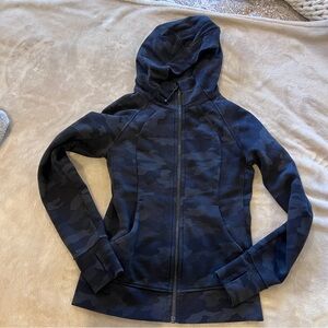 Lululemon Black Camo Scuba Zip-Up Hoodie
